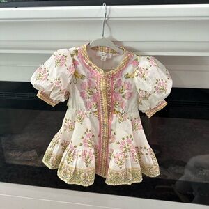 NWOT Floral White and Pink Kids Dress